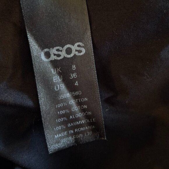 Asos off-shoulder black ruffle top 100%  Cotton - Picture 4 of 5